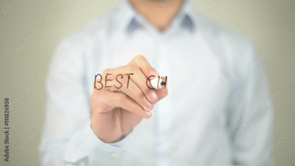 Best Choice , man writing on transparent screen Best Choice , man writing on transparent screen