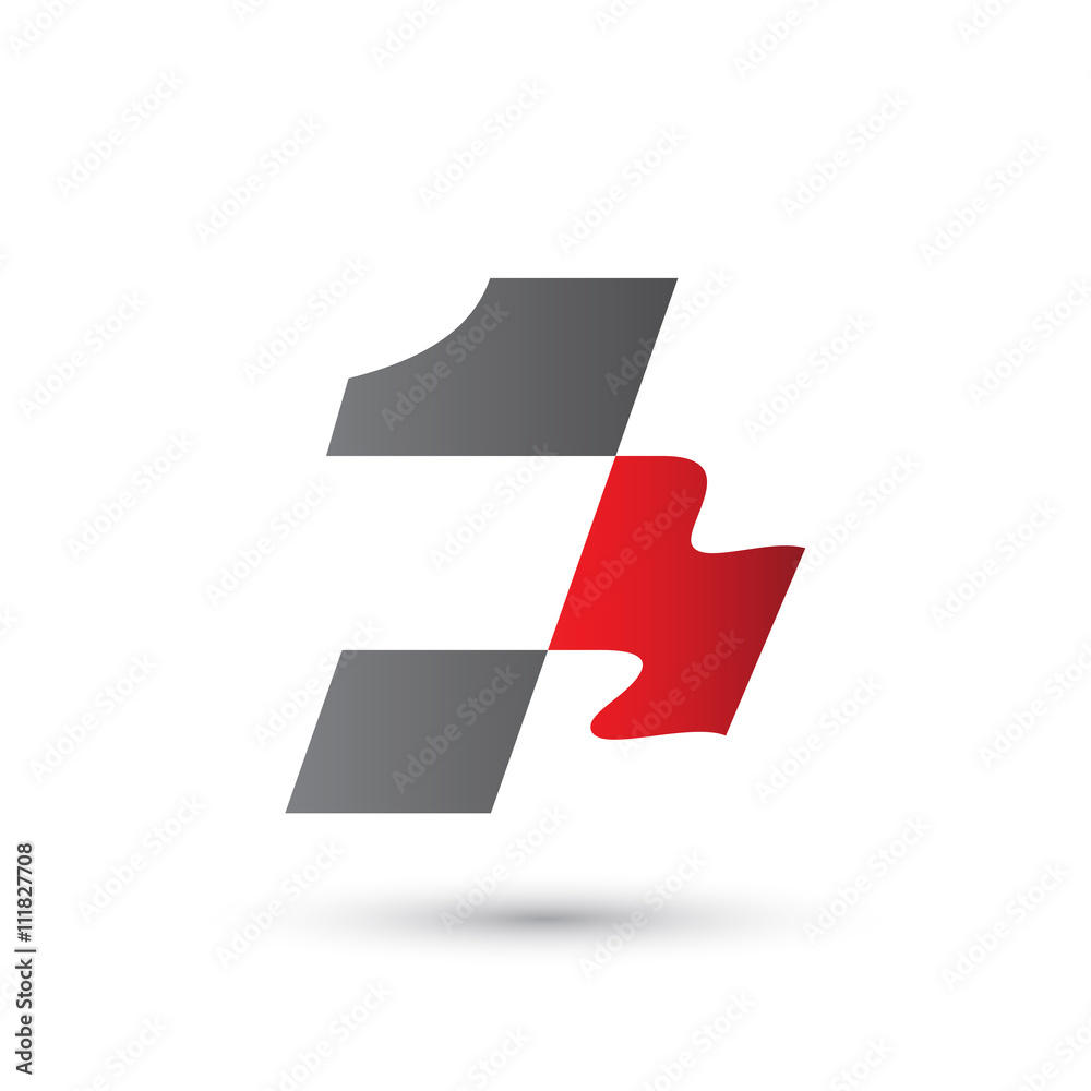 Number One and Flag Symbol Logo Number One and Flag Symbol Logo