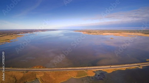 The Muhu strait in the island of Saaremmaa. The island is divided from mainland Estonia by the Suur Strait (Moonsund) and from Saaremaa by the VĆ¤ike Strait. photo