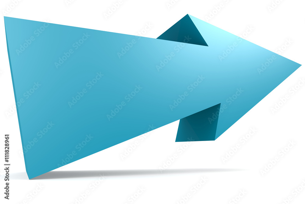 Blue arrow, isolated with white background Blue arrow, isolated with white background