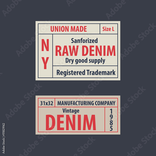 vintage  original blue jeans raw denim labels,genuine exclusive