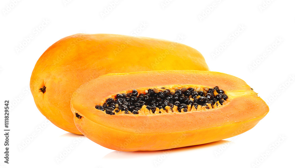 ripe papaya isolated on the white background ripe papaya isolated on the white background