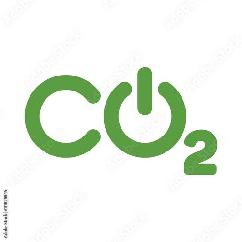 co2 logo, ecology green icons set on white background