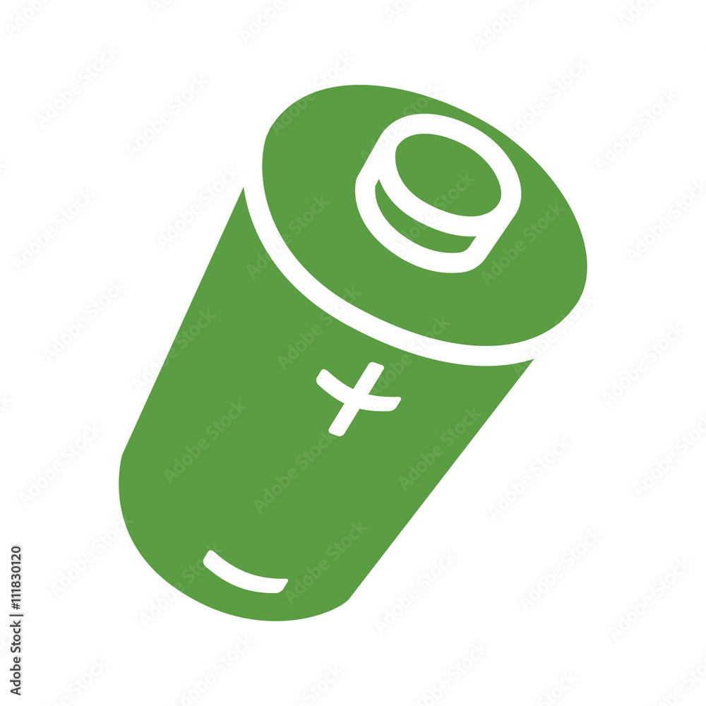 Fototapeta premium battery, ecology green icons set on white background