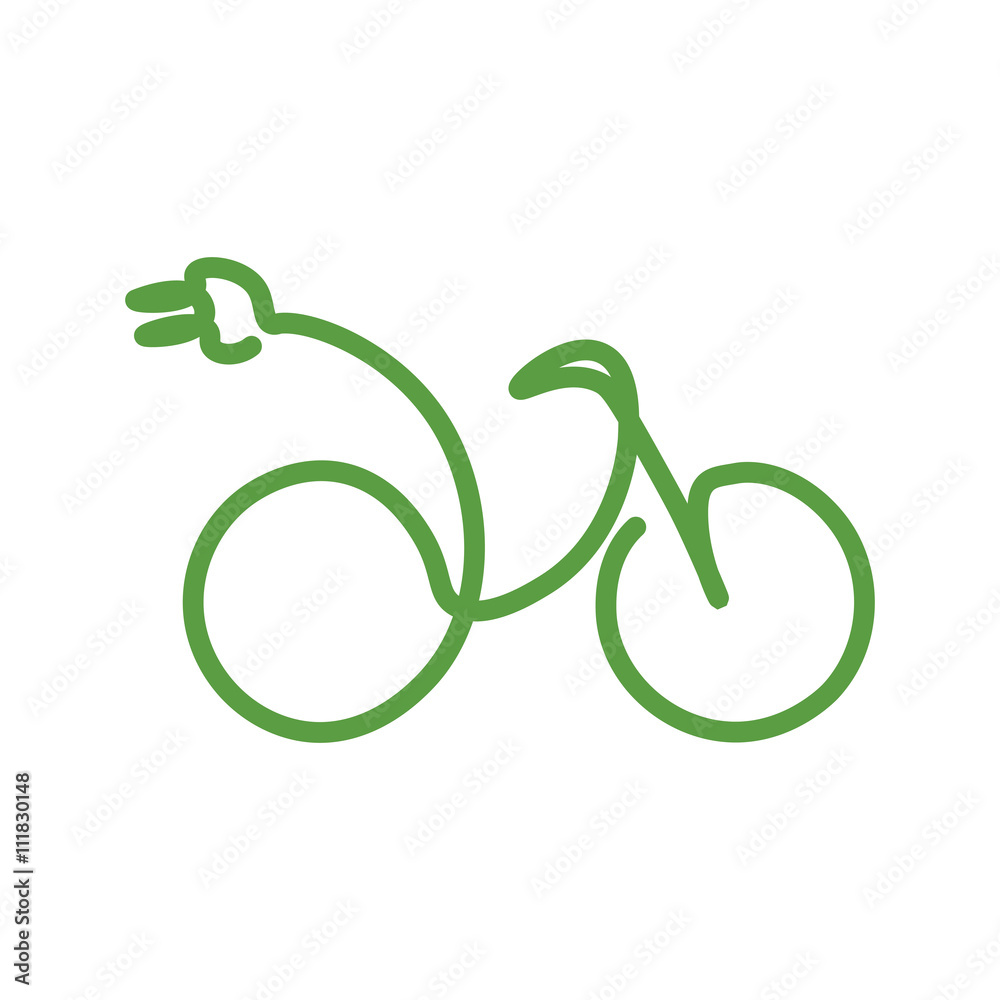bicycle, ecology green icons set on white background bicycle, ecology green icons set on white background