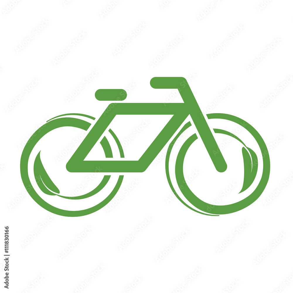 Fototapeta premium bicycle, ecology green icons set on white background