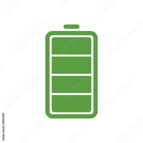 battery, ecology green icons set on white background