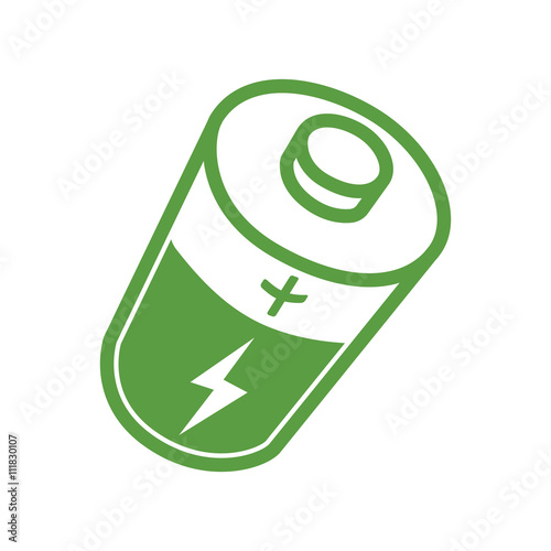 battery, ecology green icons set on white background