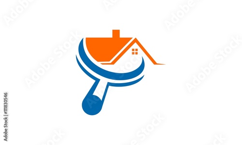 building magnifier house logo