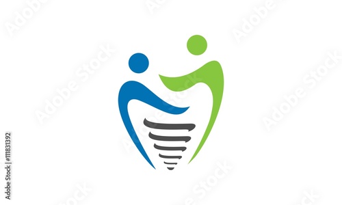 dental implant people vector logo
