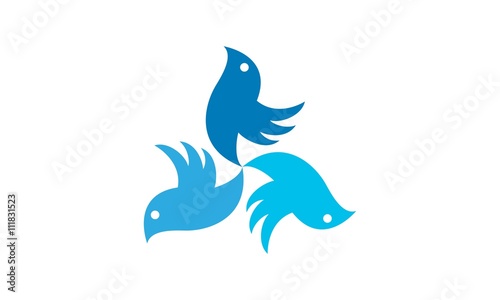 Three Bird fly logo