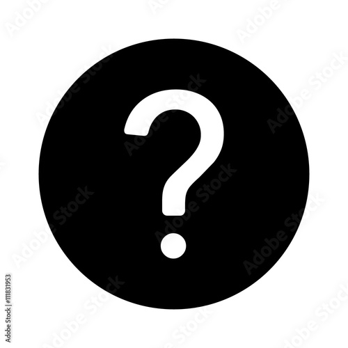 Question inside circle or frequently asked questions flat icon for apps and websites