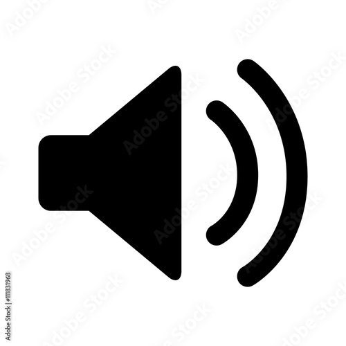 Audio speaker volume on line art icon for apps and websites © martialred
