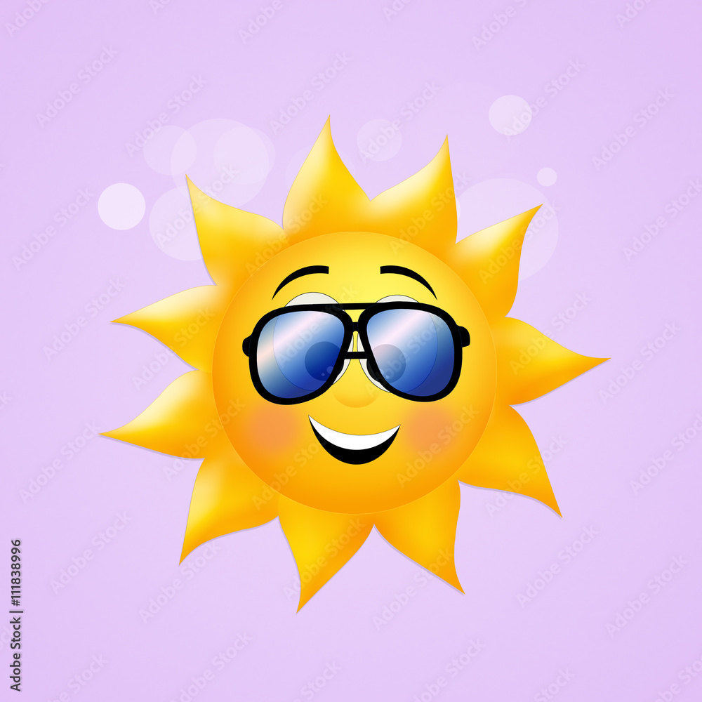 sun with sunglasses