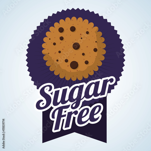 Sugar free design. candy concept. sweet icon, editable vector
