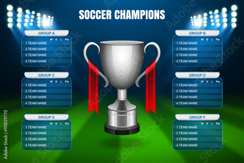 Soccer Champions Final Scoreboard Template, Vector