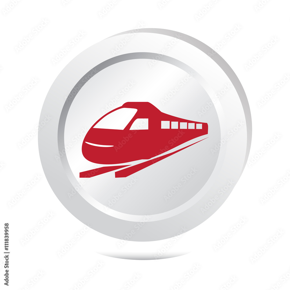 Train sign button icon