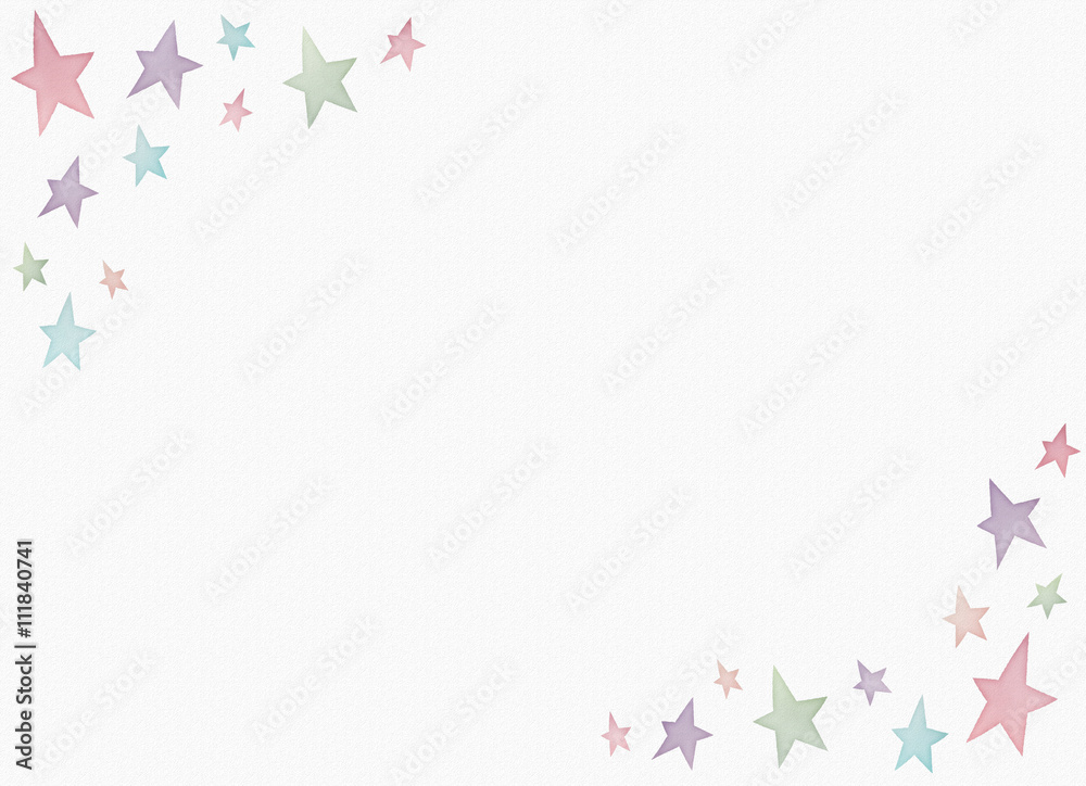 手書き 水彩画風コピースペース 星 横長 横方向 Stock イラスト Adobe Stock