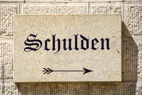 Schild 87b - Schulden photo