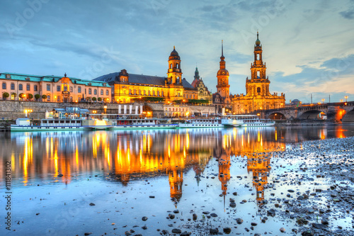 View of the old town of Dresden over river Elbe, Germany. HDR image. © milangonda