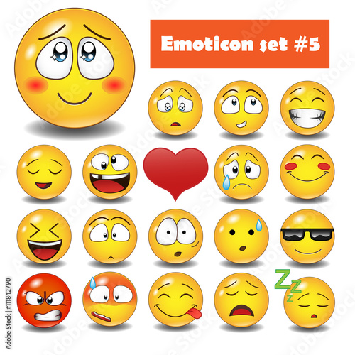 Vector emotional face icons