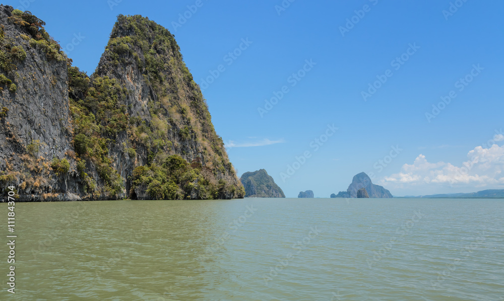Limestone island in Phang Nga Bay National Park, Thailand