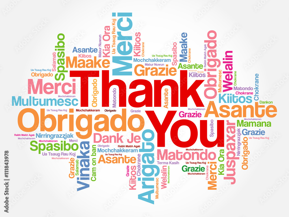Thank You Word Cloud concept background in many languages Thank You Word Cloud concept background in many languages