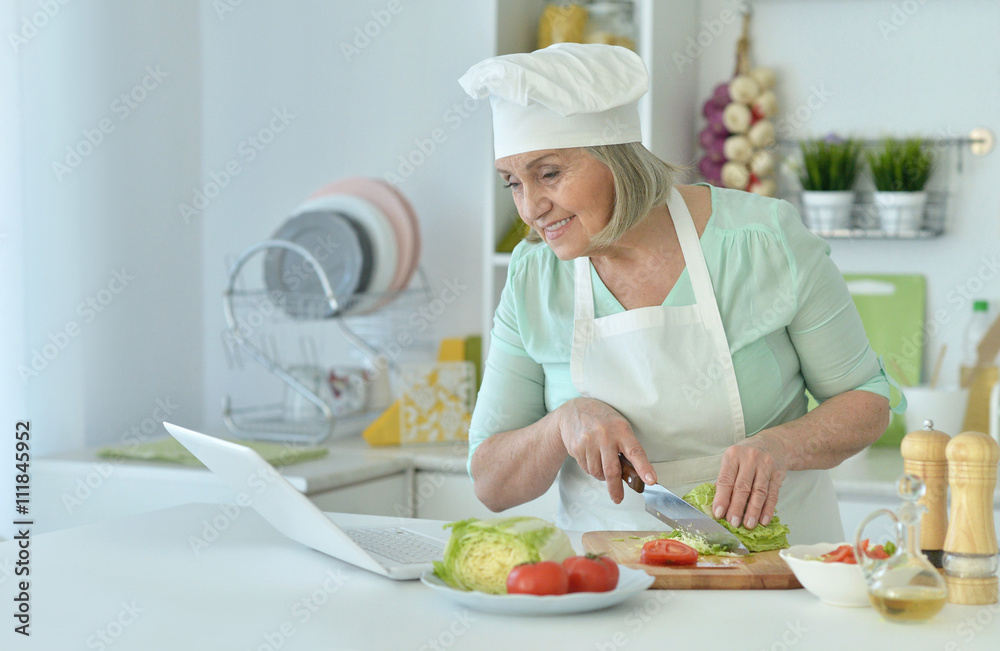 Senior woman at kitchen