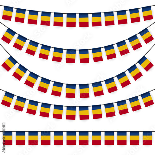 garlands with romanian national colors