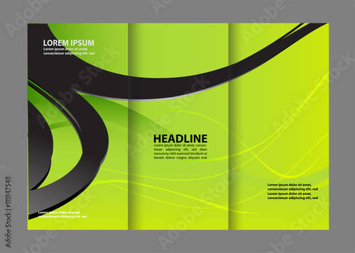 Εκτύπωση καμβά brochure design template abstract waves curves set