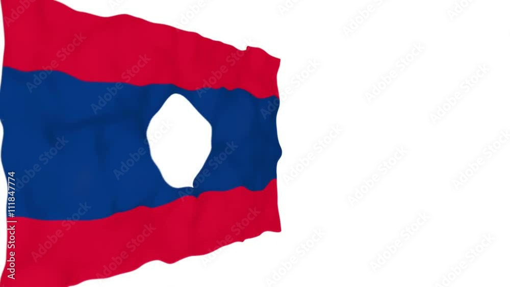 Isolated waving Laos flag on white background. Flag of the Laos. Laos national flags. Isolated waving Laos flag on white background. Flag of the Laos. Laos national flags.