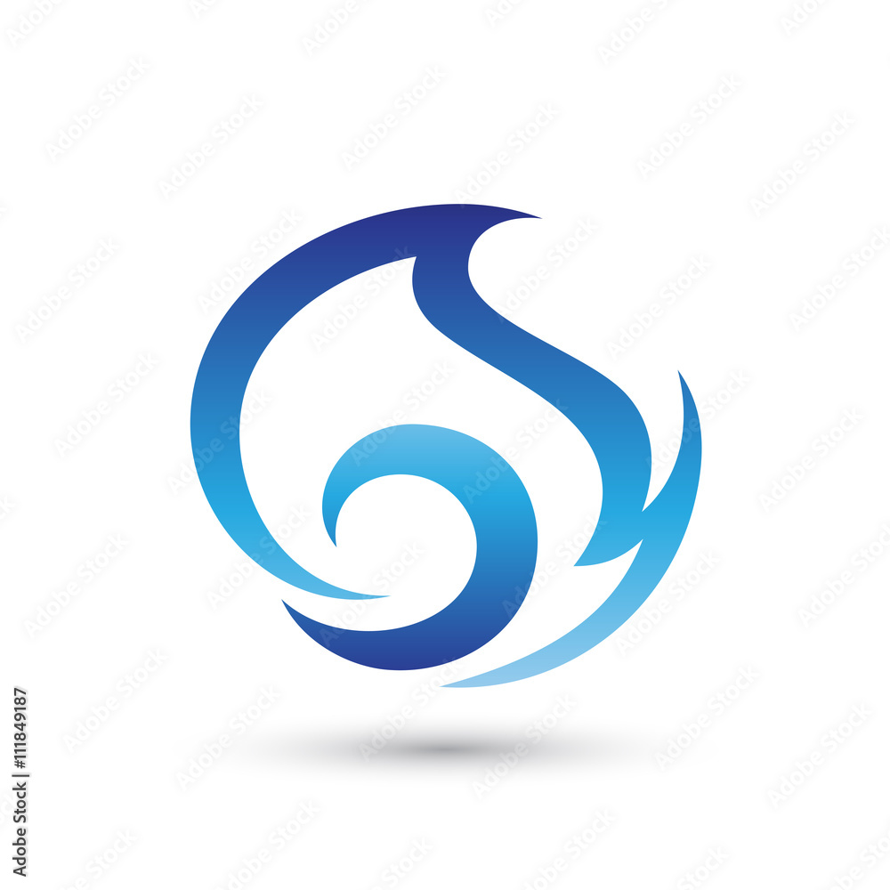 Naklejka premium Blue Flame Logo