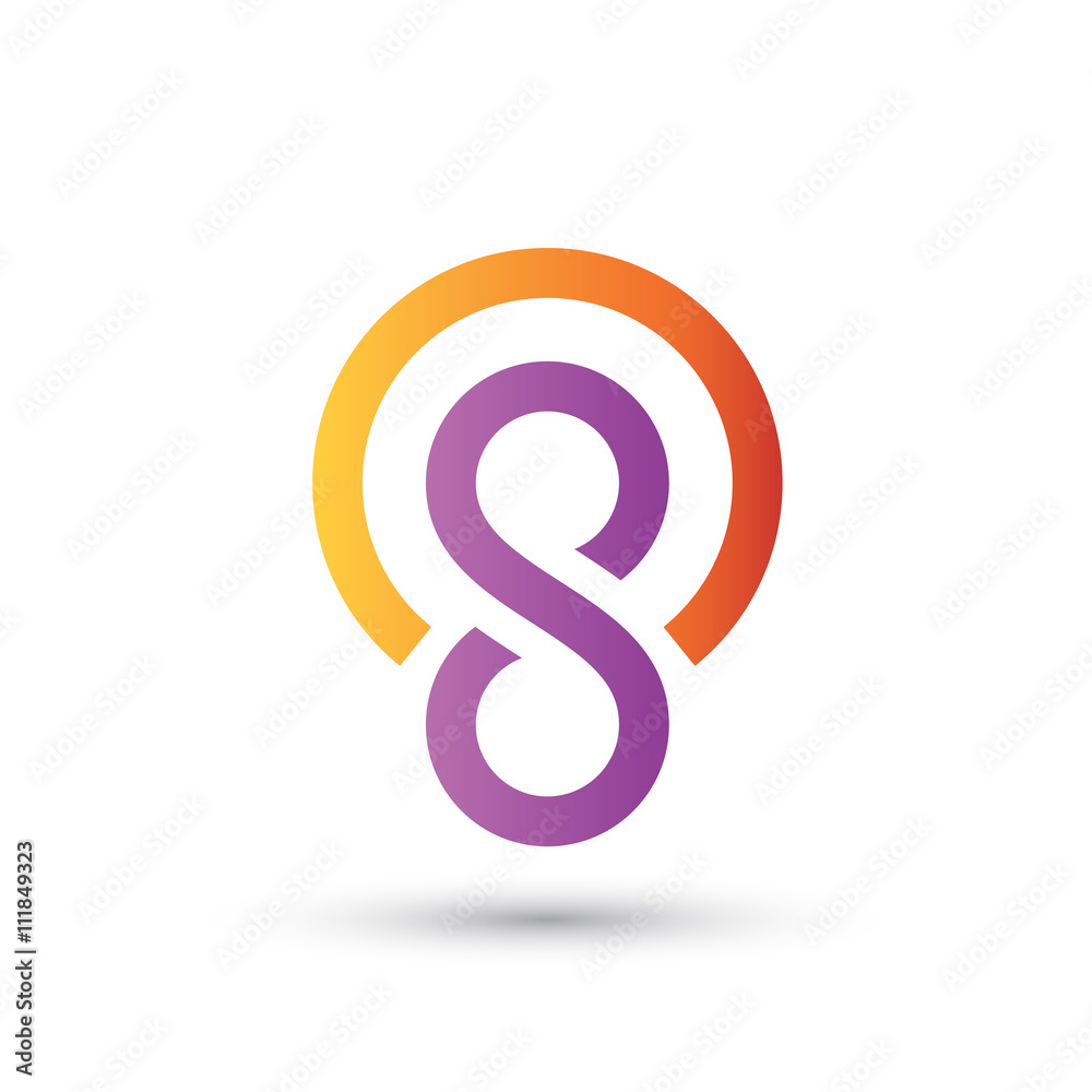 Fototapeta premium Infinity Bulb Idea Lamp Logo