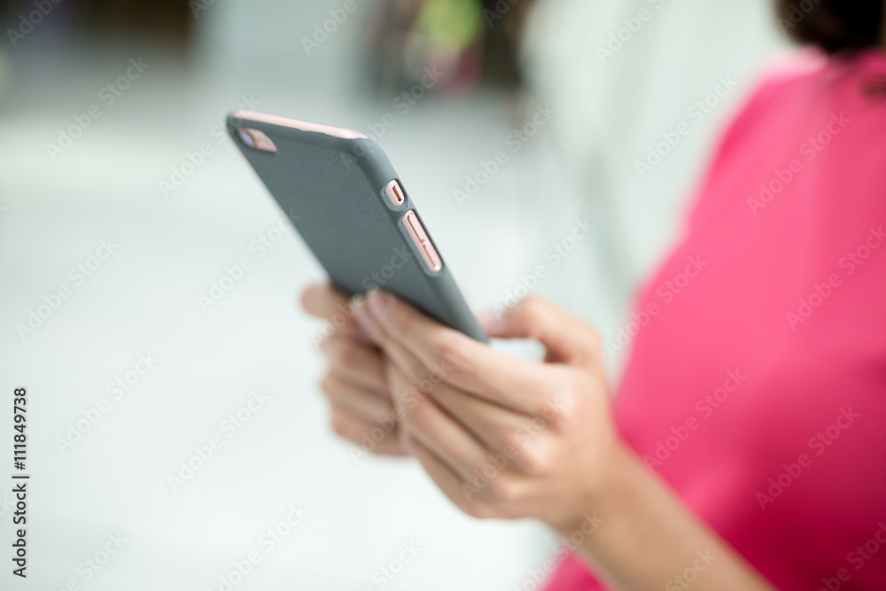 Woman touch on cellphone