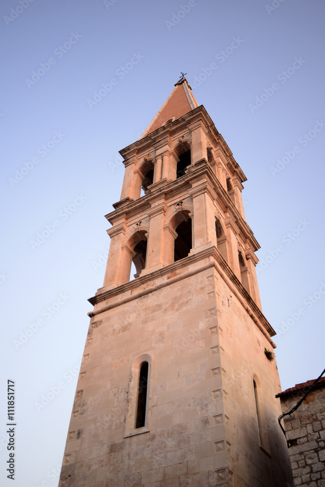 Church tower in Stari grad, Hvar - Croatia