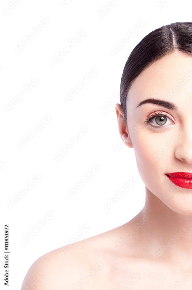 Attractive healthy girl is caring of skin Attractive healthy girl is caring of skin