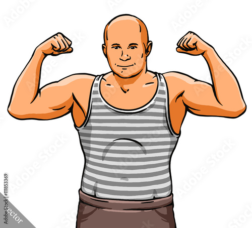 funny cartoon cool MMA fighter illustration
