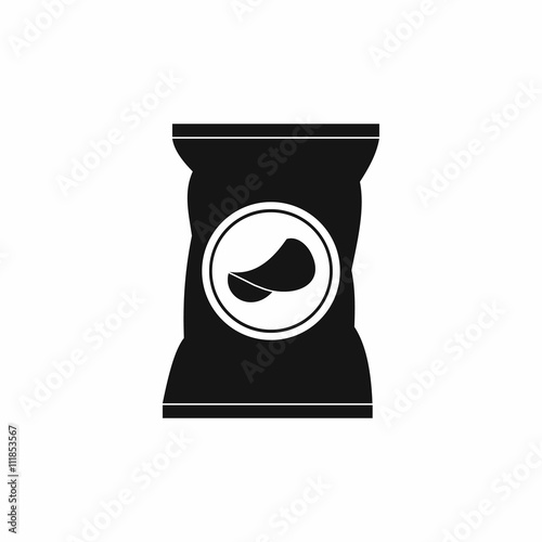 Potato chips bag icon, simple style