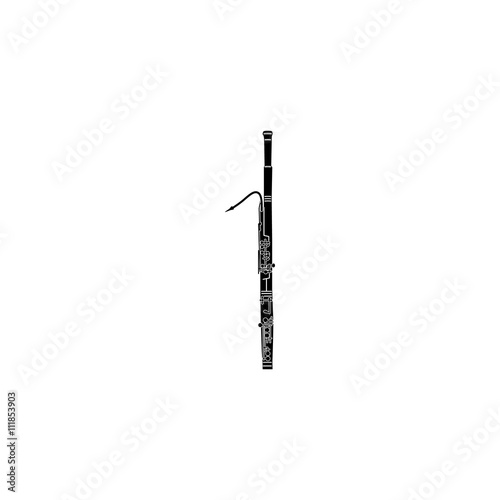 Bassoon icon, black simple style