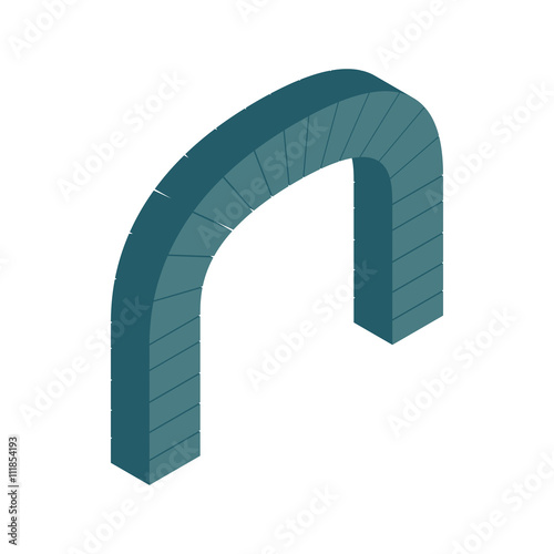 Fototapeta Naklejka Na Ścianę i Meble -  Grey semicircular stone arch icon