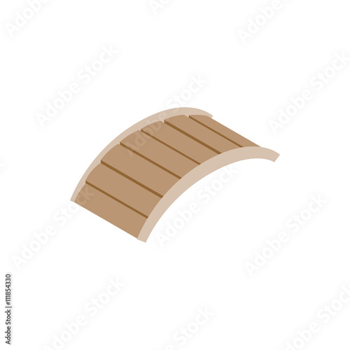 Bridge made of wood icon, isometric 3d style