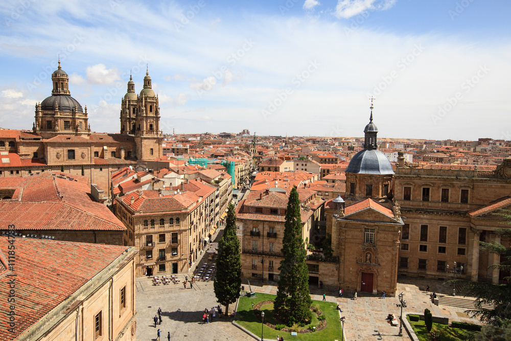 Cityscape of Salamanca, view from Cathedral, Spain  