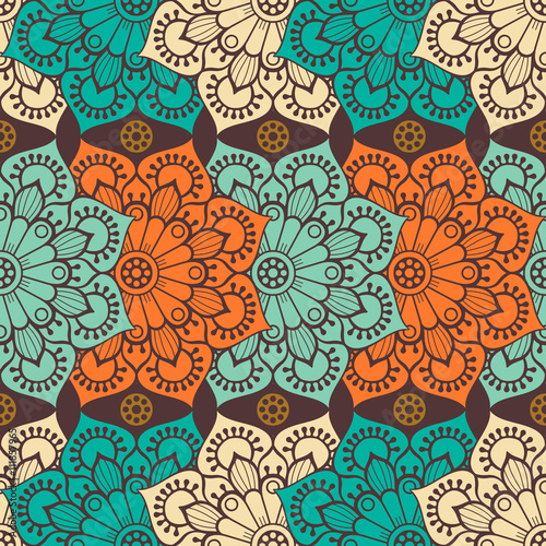 Ethnic floral seamless pattern