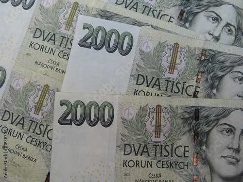 Czech korunas banknotes photo