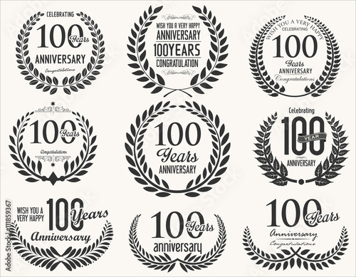 Anniversary Laurel wreath retro vintage collection 