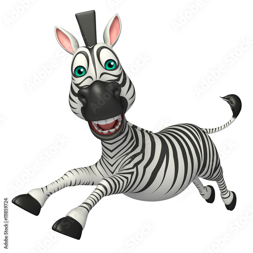 fun run Zebra cartoon character