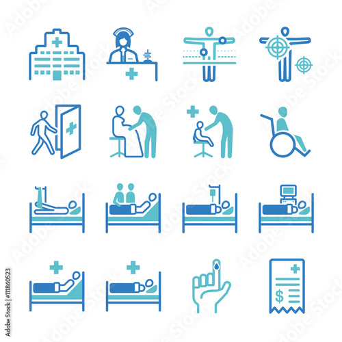 Hospital icons set