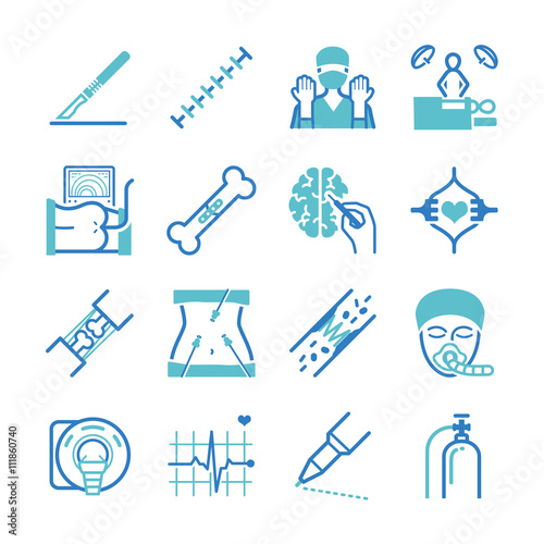Surgery icons set