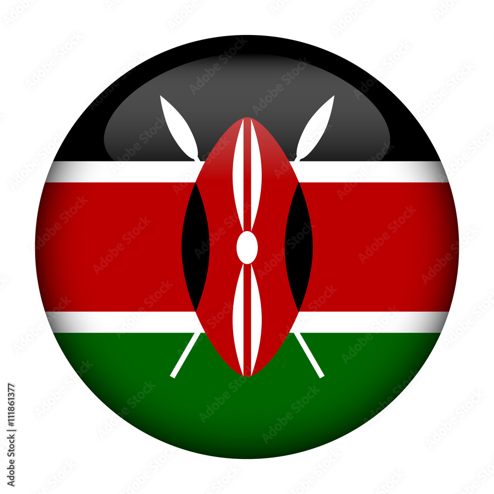 custom made wallpaper toronto digitalRound glossy Button with flag of Kenya