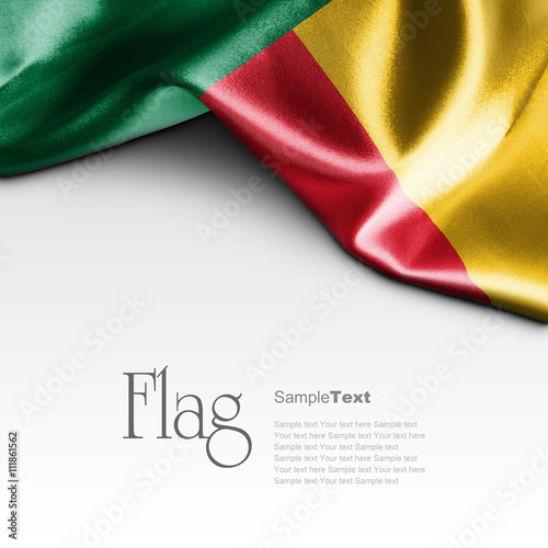 Flag of Benin on white background. Sample text.